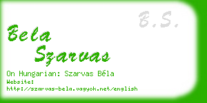 bela szarvas business card